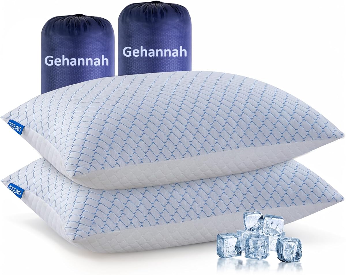 Gehannah Travel Pillow - Large 2 Pack Compressible Camping Pillow for Sleeping