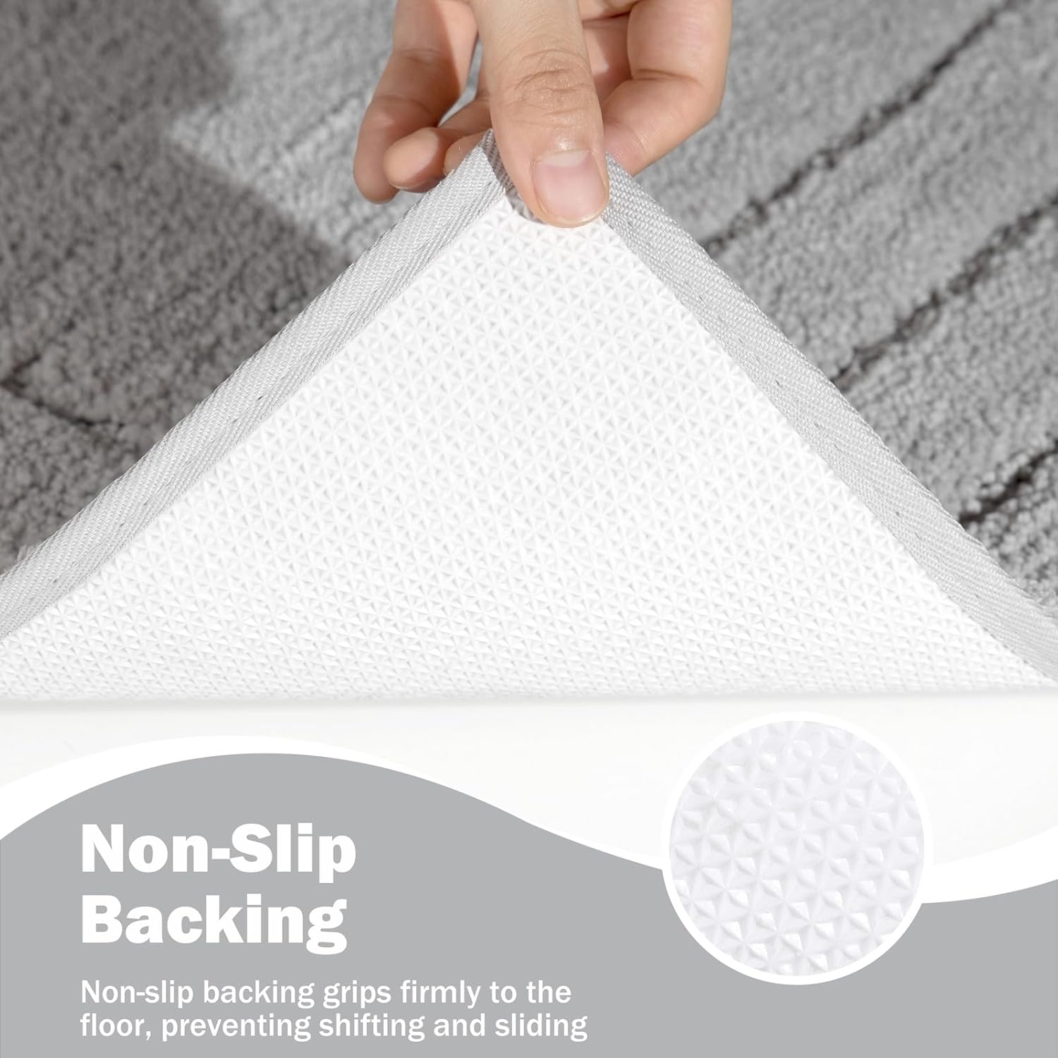 Bathroom Runner Rugs 24 x 60, Extra Long Bath Rug Non-Slip, Machine Washable Large Bath Mats for Tub and Shower, Gray - Image 5