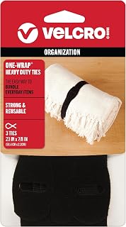 VELCRO Brand ONE-WRAP Ties, 23in x 7/8in, Black, 3 Pack | Reusable Pre Cut Self Gripping Ties For Bundling Hoses, Wood, Heavy Duty Extension Cords, Camping Gear And Bulky Equipment