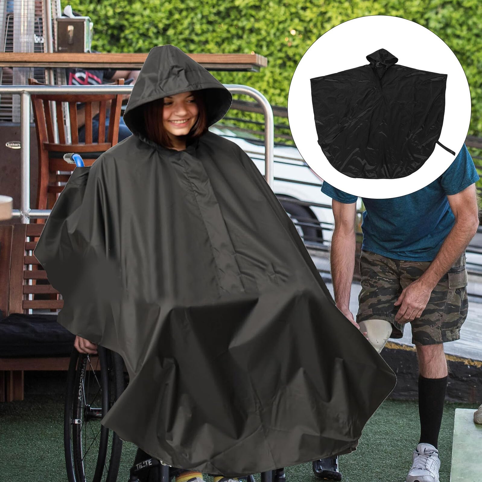 HANABASS Silla de Ruedas Poncho Resistente Lluvia Cubierta para Silla de Ruedas Eléctrica Protección Intemperie para Usuarios de Ropa para Días Lluviosos