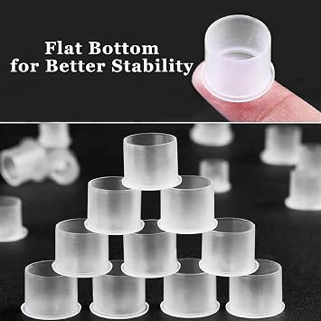 Tattoo Ink Caps Cups, 1000PCS Disposable Tattoo Pigment Cups Plastic Microblading Ink Cups with Base for Tattoo Supplies Tattoo Ink Tattoo Kits Eyebrow Microblading Tools (Mixed 1000pcs)