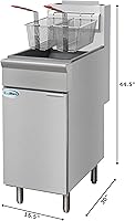 Vista 2 de KoolMore Freidora comercial de propano líquido de pie de 40 libras con 90,000 BTU en acero inoxidable, certificación ETL (KM-FDF40-LP)
