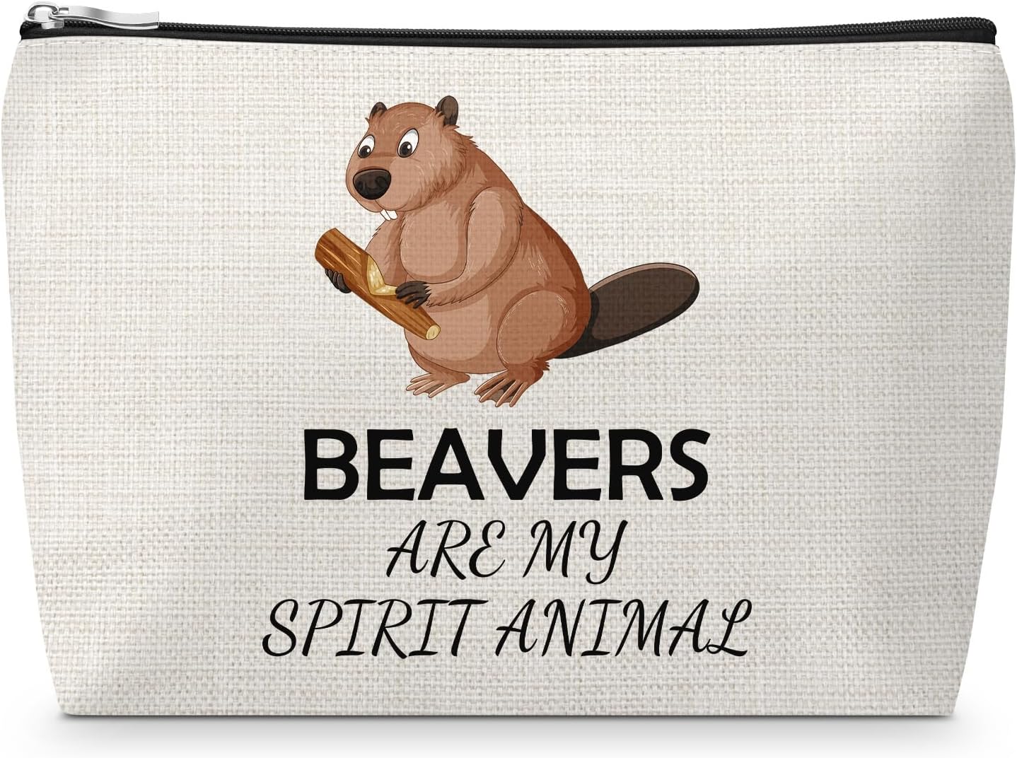 Beaver Makeup Bag Beaver Lovers Fan Gifts for Women Animal Cosmetic Bag Christmas Birthday Presents for Daughter Sister Coworker Beavers Gift for Best Friend Zipper Travel Pouch