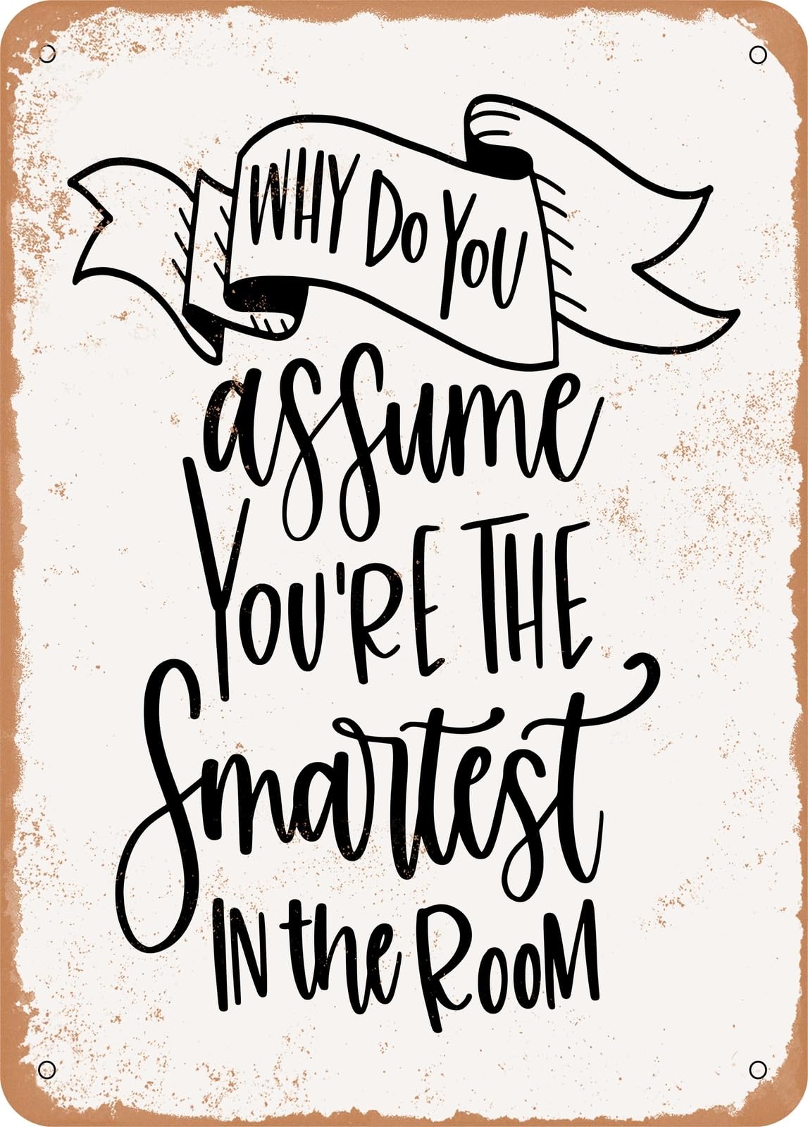 Miaomansenstore Metal Why Do You Assume You're The Smartest In The Room - Vintage Rusty Look Home Decor