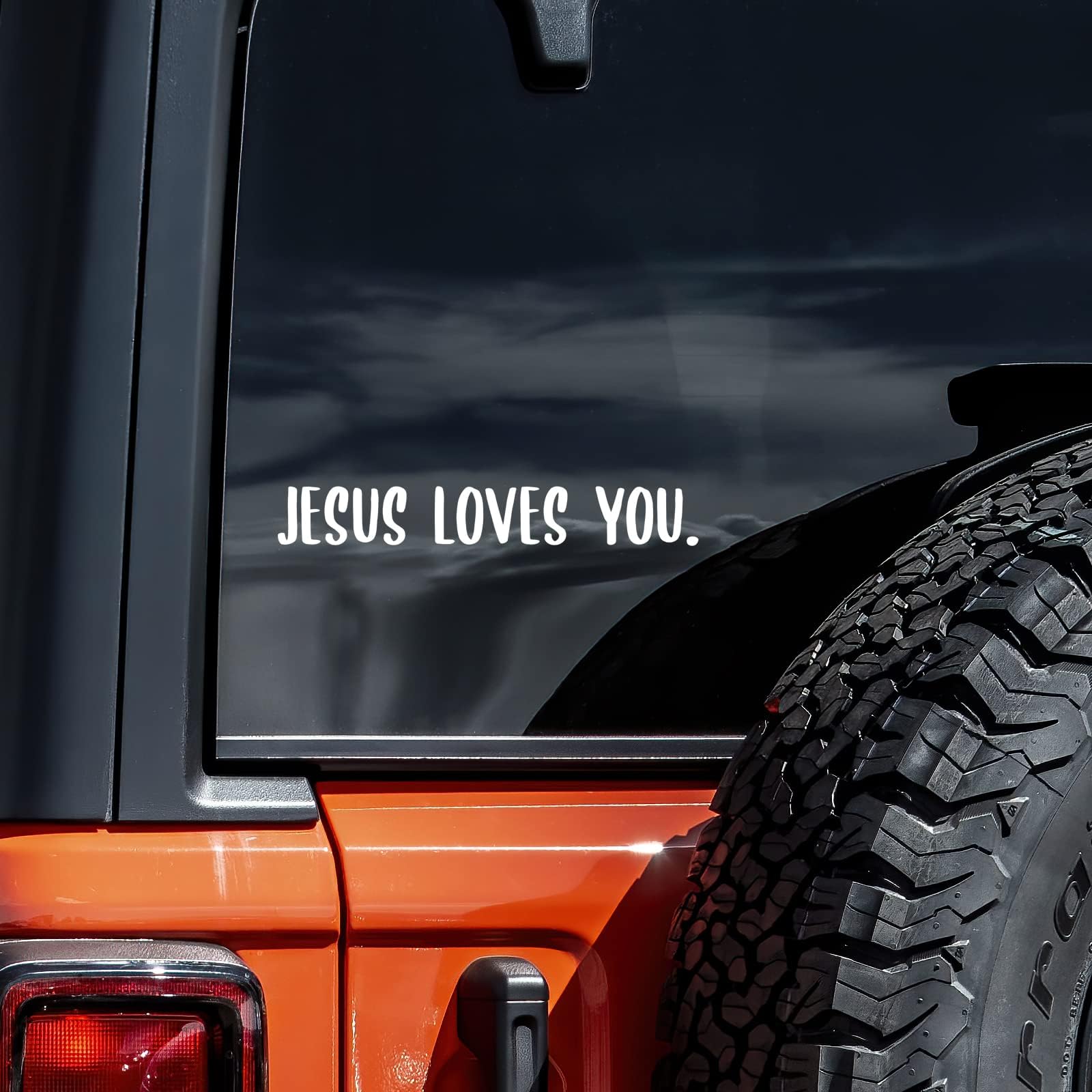 Jesus Loves You Decal Vinyl Sticker Auto Car Truck Wall Laptop | White | 8" x 1"
