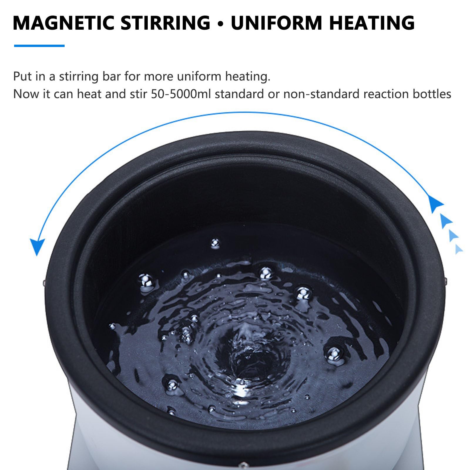 Agitatore Magnetico Miscelatore a Piastra Riscaldante da 50-2000 Giri/min 5L | Agitatore Magnetico con Piastra Riscaldante, LCD Bagnomaria da Laboratorio con Agitatore Magnetico