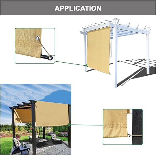 Miniatura 7 de Alion Home Barras de metal con peso de alta resistencia con trabillas para los ojos para cubiertas de pérgola, cubiertas de toldo de patio, paneles