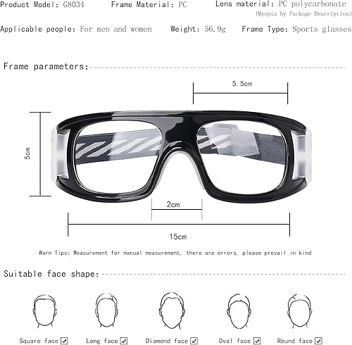 Miniatura 9 de Sports Glasses for Adult Protective Eyewear Running Glasses Basketball Football Shock Absorption Adjustable Strap