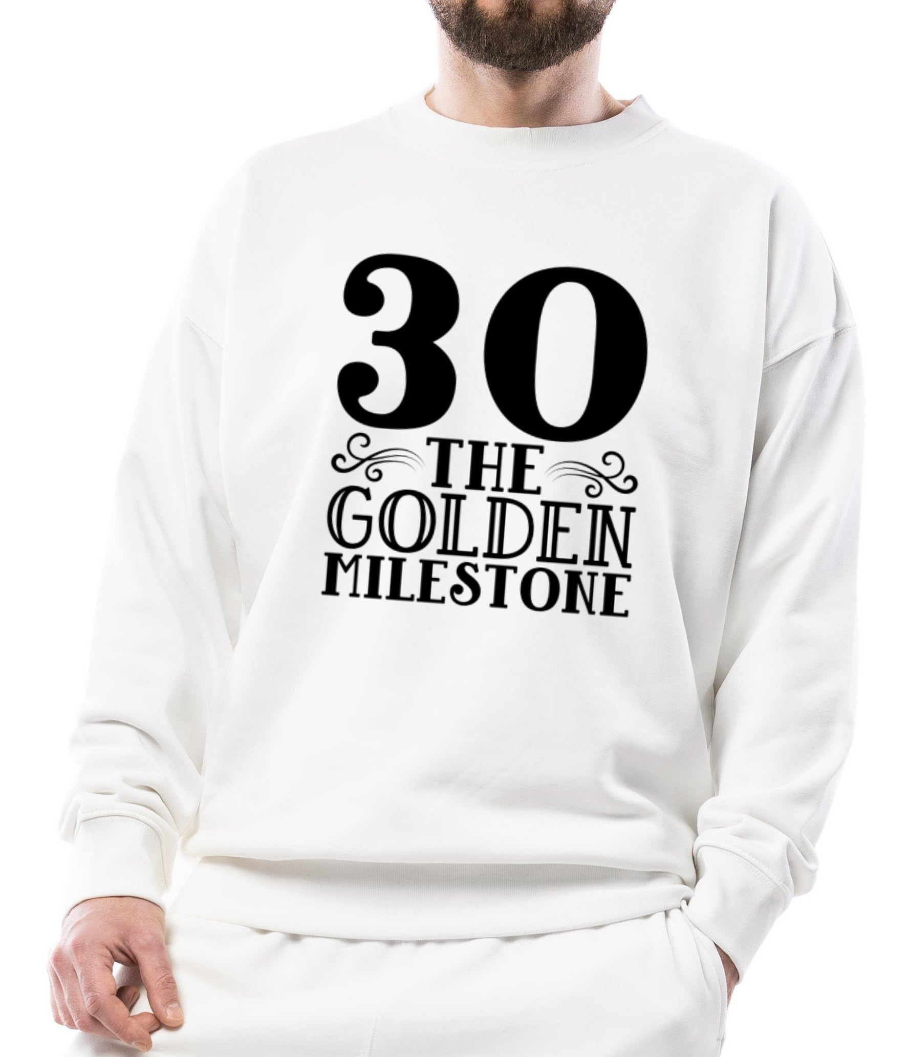 30th Birthday Sweatshirt, The Golden Milestone Premium, Unisex 30 Years Old Birthday Gift, Thirtieth Birthday Apparel, 30th Gift Idea-picture-46