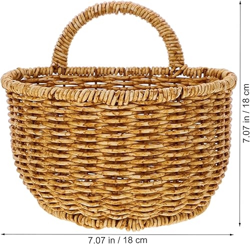 Miniatura 2 de DOITOOL Cesta de almacenamiento tejida Cesta de almacenamiento de ratán Cesta tejida Cestas colgantes para plantas Cesta de almacenamiento de pared
