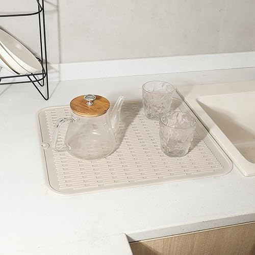 Miniatura 1133 de Tapete de silicona para secado de platos para múltiples usos, fácil de limpiar, ecológico, resistente al calor, tapete de silicona para encimera
