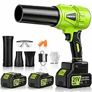 Cordless Leaf Blower, 800,000 RPM Electric Handheld Blower with 2 x 4.0Ah Batteries & Charger, Adjustable Speed, Lightweight Turbo Jet Blower with 3 Extended Nozzle for Lawn Care,Patio,Leaves,Dust,Car