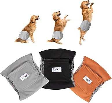 Amazon Co Jp Luxja 犬用マナーベルト 男の子 メッシュ 防水 伸縮性 3点セット マーキング お漏らし オシッコ対策 お出かけ しつけ 介護用 L グレーの裏地 黒 グレー ブラウン ペット用品