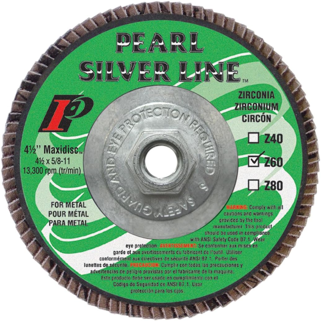 Pearl Abrasive MAX456ZTH 41/2" by 5/811" 60 grit Maxidisc, Flap Disc