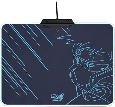 Lexip x Tsume Naruto Shippuden Mouse Pad - LED Backlight - Rigid with Metal Frame - Low Friction Textured Micro Surface - Non-slip Base Kakashi