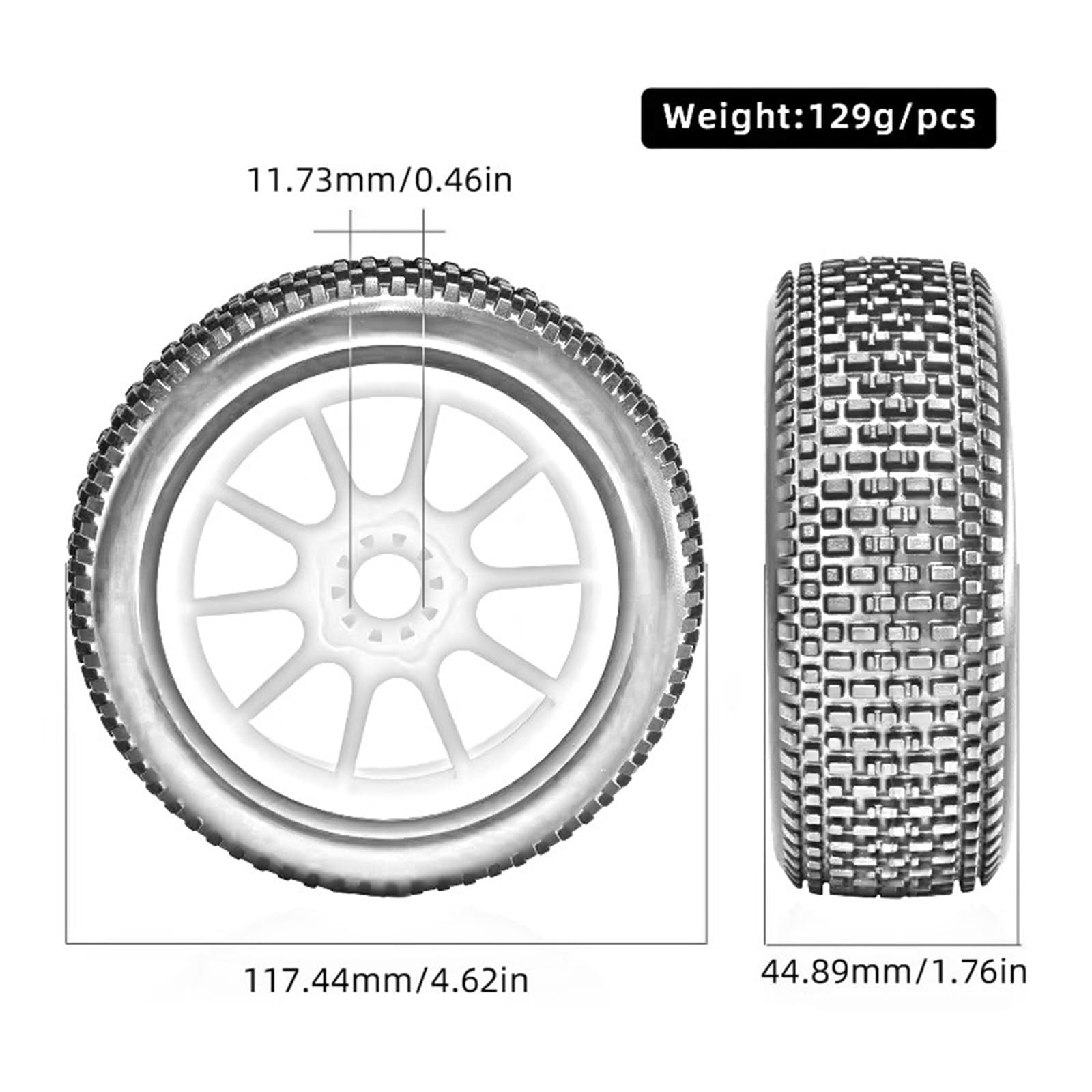 Compatibile Con ARRMA Per Typhon Per Talion Per Team Per Losi Per Kyosho WR8 Per HSP 1/7 1/8 RC Off-Road Per Buggy Pneumatici Da 117 Mm Ruote Ricambi Pneumatici RC