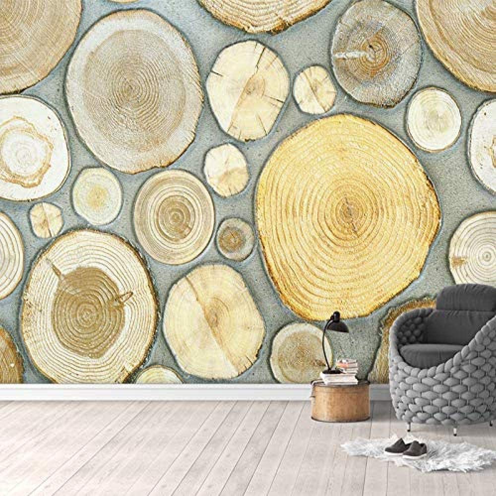 3D Papel Pintado Mural De La Pared - Grano De Madera De Tocón De Árbol -Mural De Pared Extraíble Autoadhesivo Papel Pintado Grande Peel And Stick Decoración Del Hogar Para El H 300(ancho)x210(alto) cm