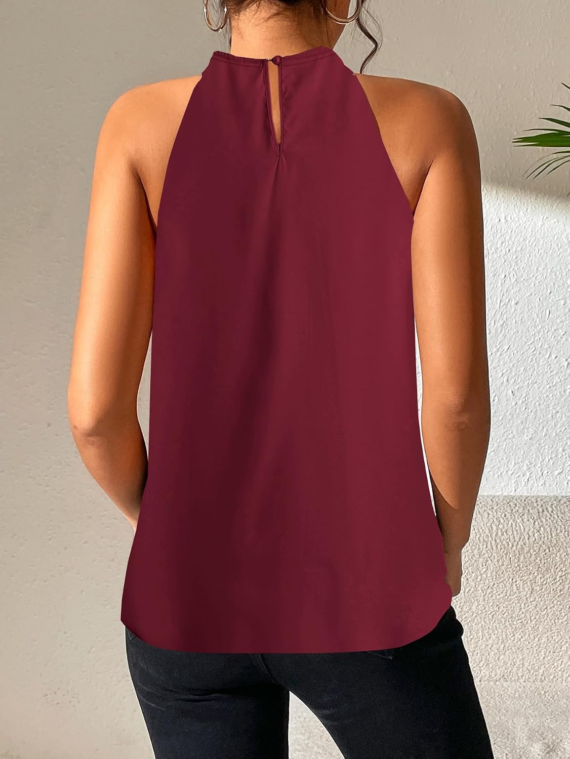 SOLY HUX Women's Halter Tops Tank Top Summer Casual Sleeveless Tunic Blouses