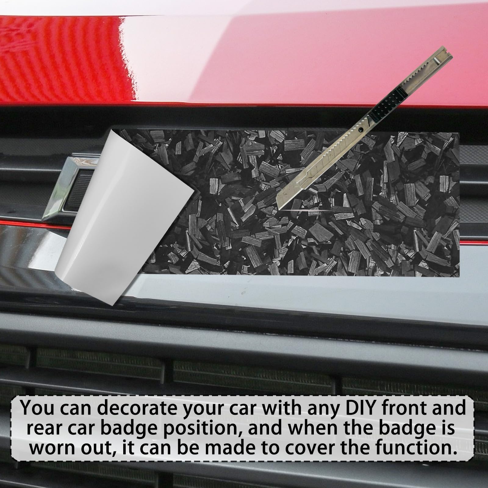 QianBao Chevy Bowtie Emblem Wrap Kit 11.8 X 4 Inch With Spatula And Cutter - 3 Pcs