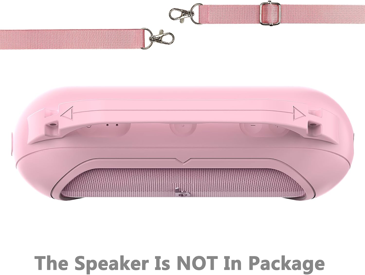Silicone Cover Case for Beats Pill 2024 Wireless Bluetooth Speaker, Protective Stand Holder for Beats Pill Bluetooth Speaker Accessories with Should Strap (Pink Case)