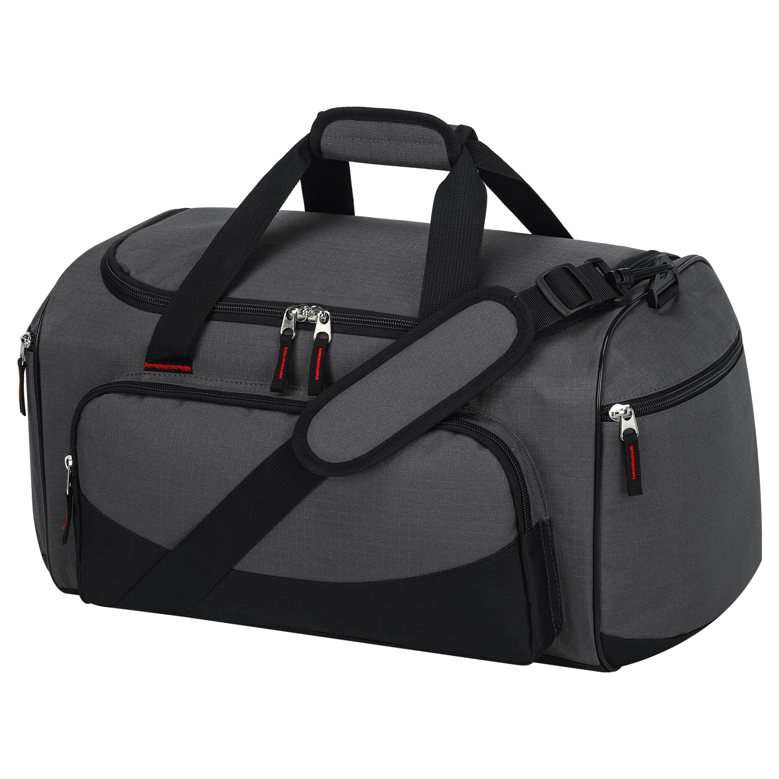 LONALIA 30L Small Gym Sports Duffle Bag - 17 inch Weekend Holdall Carry On Duffel Bag for Travel Overnight Training (Dark Grey)