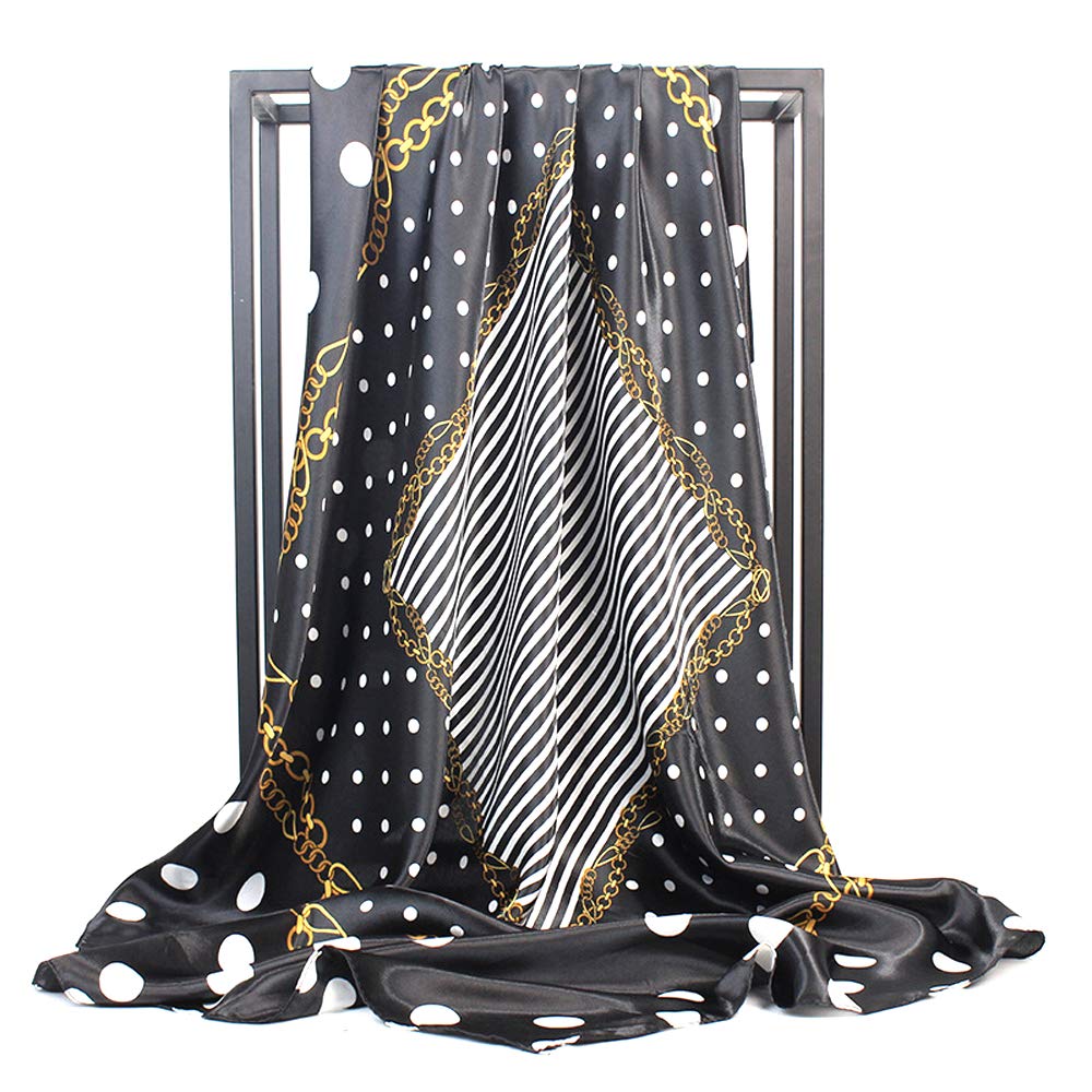Hunker Women's B-4 Silk Scarf - Large Square Satin 90Cm, 89 Cm