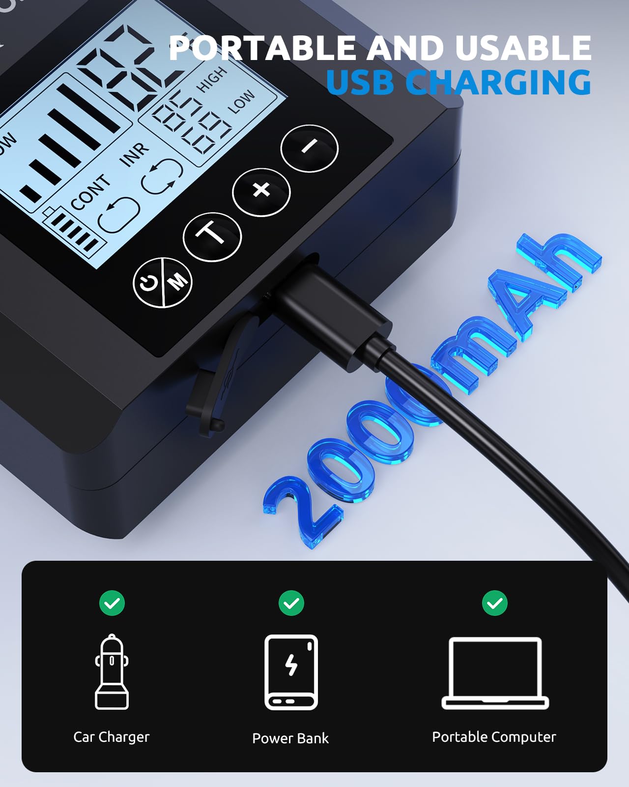 Aireador de peces recargable para cubo de cebo de 2.5 W, bomba de aire de acuario, burbujeador USB para acuarios, bombas de oxígeno portátiles con salidas dobles para peceras, pesca, mudanzas y cortes