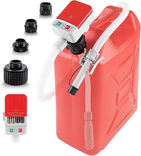 Bomba de transferencia de combustible con sensor de parada automática y adaptador de 4 tanques, manguera de 2.4GPM 51 pulgadas, bomba de líquido