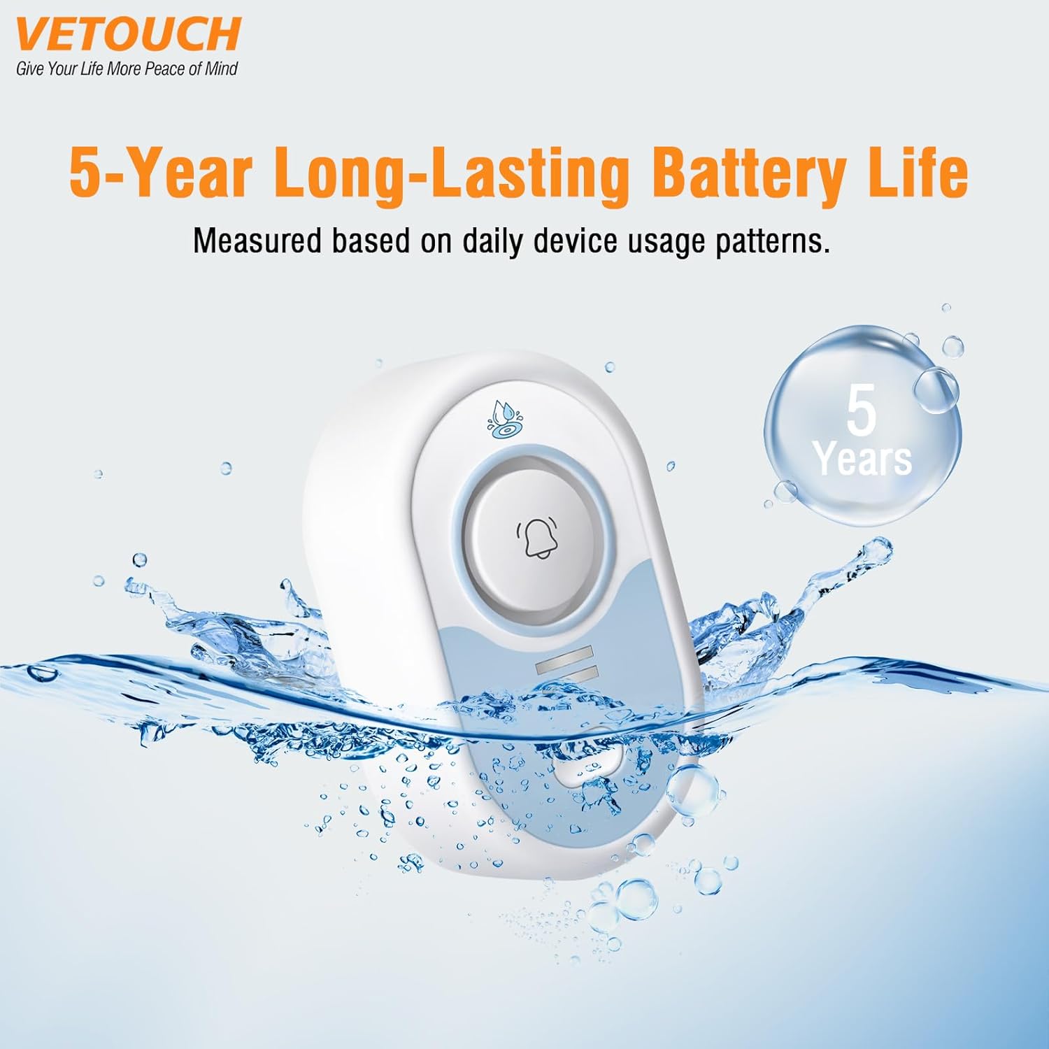 Water Leak Detector with Loud Alarm, 100dB Siren & LED Flash, Water Sensor Alarm for Home, Basement, Sump Pump, Kitchen, Bathroom, RV, Water Heater, Indoor Outdoor 5-Pack