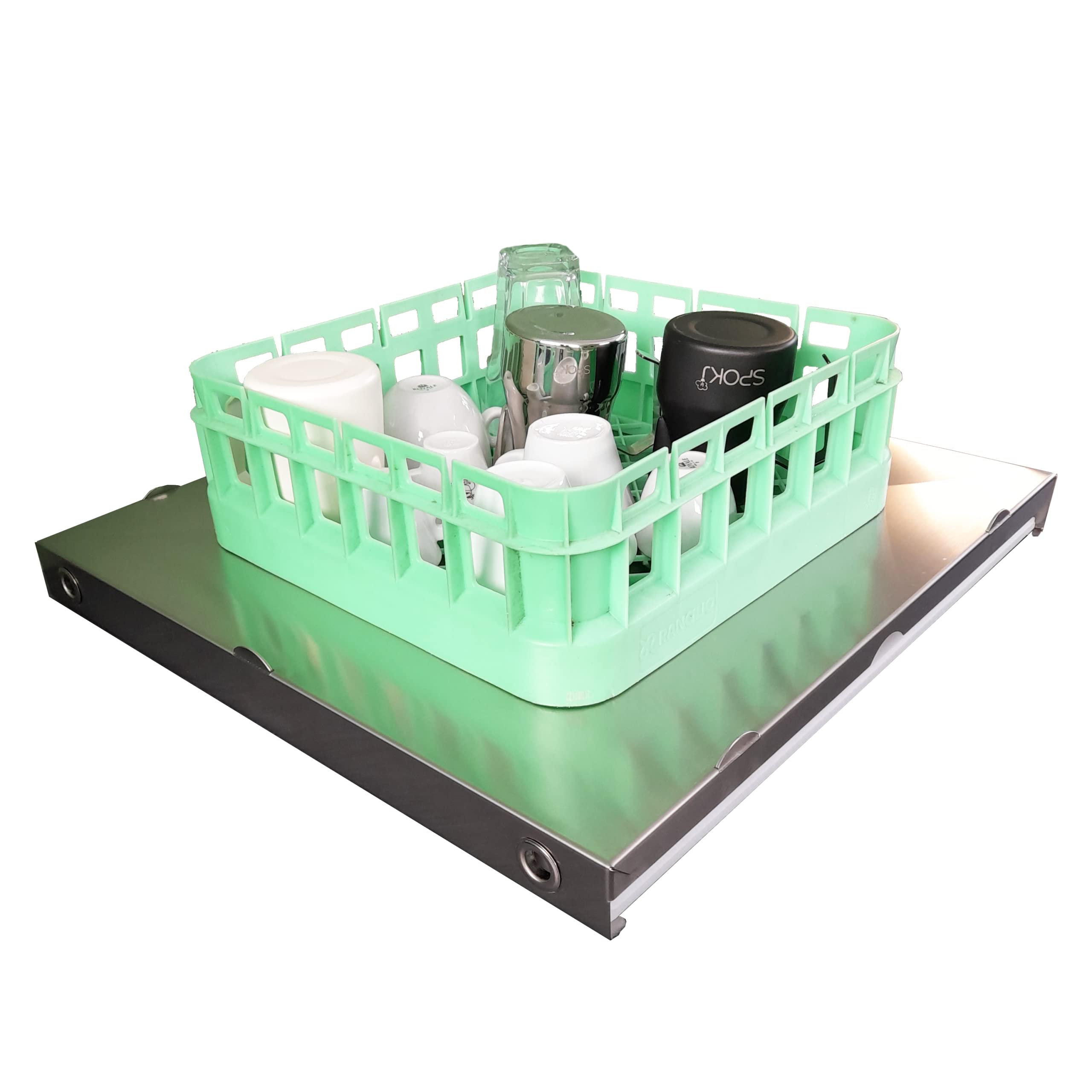 Base multiusos de acero inoxidable con tabla de cortar de polietileno