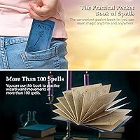 Vista 3 de ChampWe Varita Mágica de Mago que se Ilumina Juguete Recargable Iluminador para Niños Colección de Bruja Accesorios de Cosplay con Libro de Hechizos