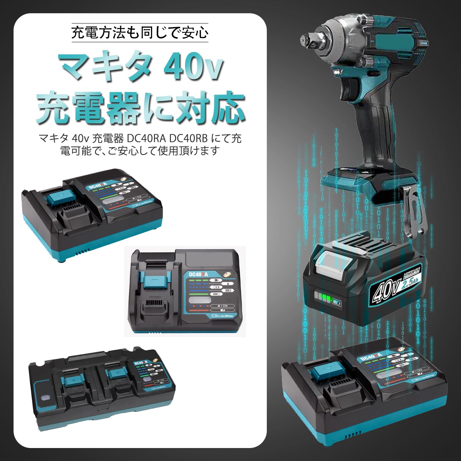 Amazon.co.jp: Boetpcr 互換 マキタ 40v バッテリー BL4025 2500mAh 2  