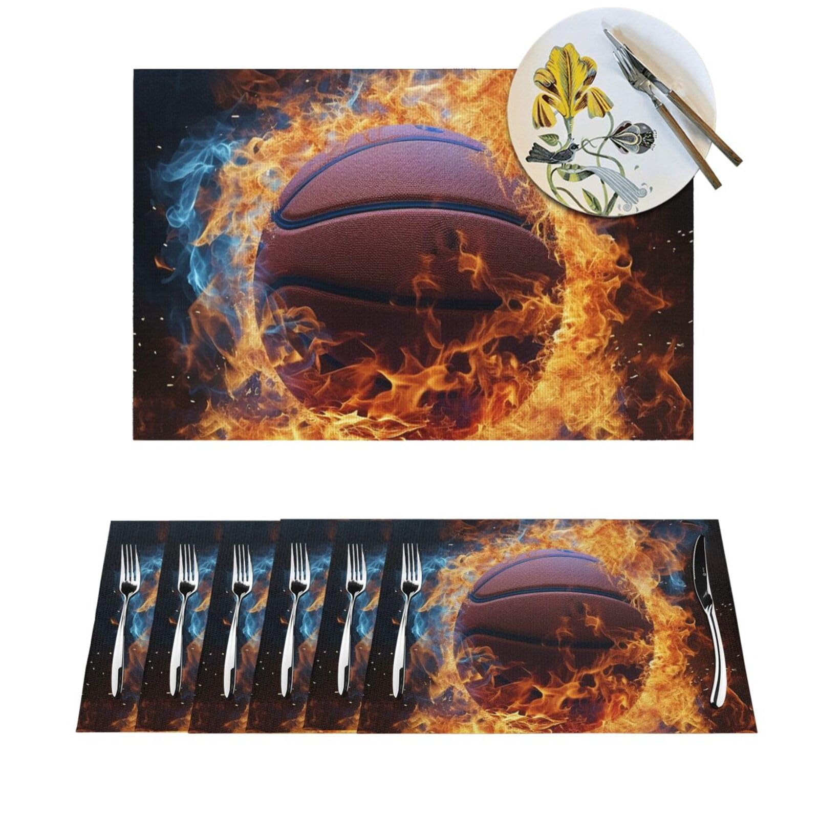 Sets de table lavables antidérapants PVC résistant chaleur pour table cuisine