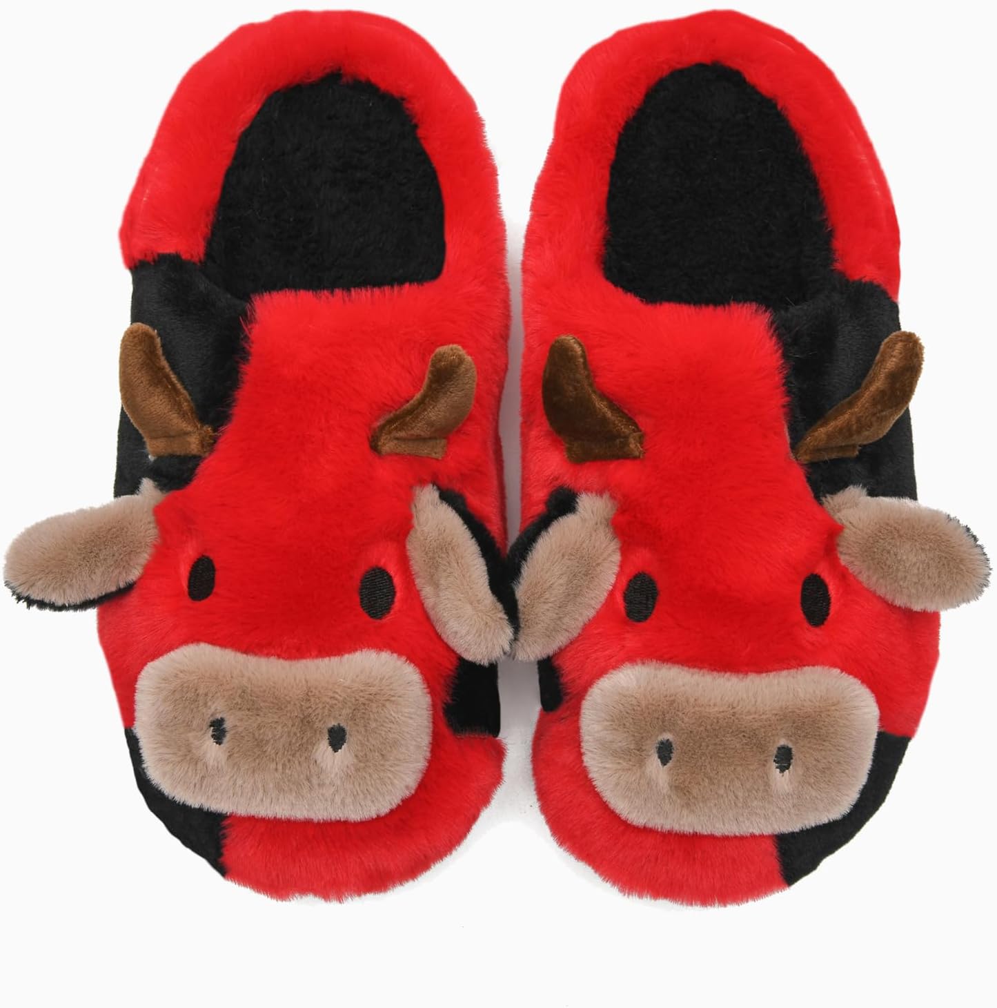 Cow Slippers for Women and Men, Fluffy Cute Cozy Cartoon Fuzzy Cow House Slipper Womens Milky Cows Animal Preppy Funny Kawaii Pillow Cloud Fall Winter Bedroom Home Shoes for Indoor and Outdoor - Image 3