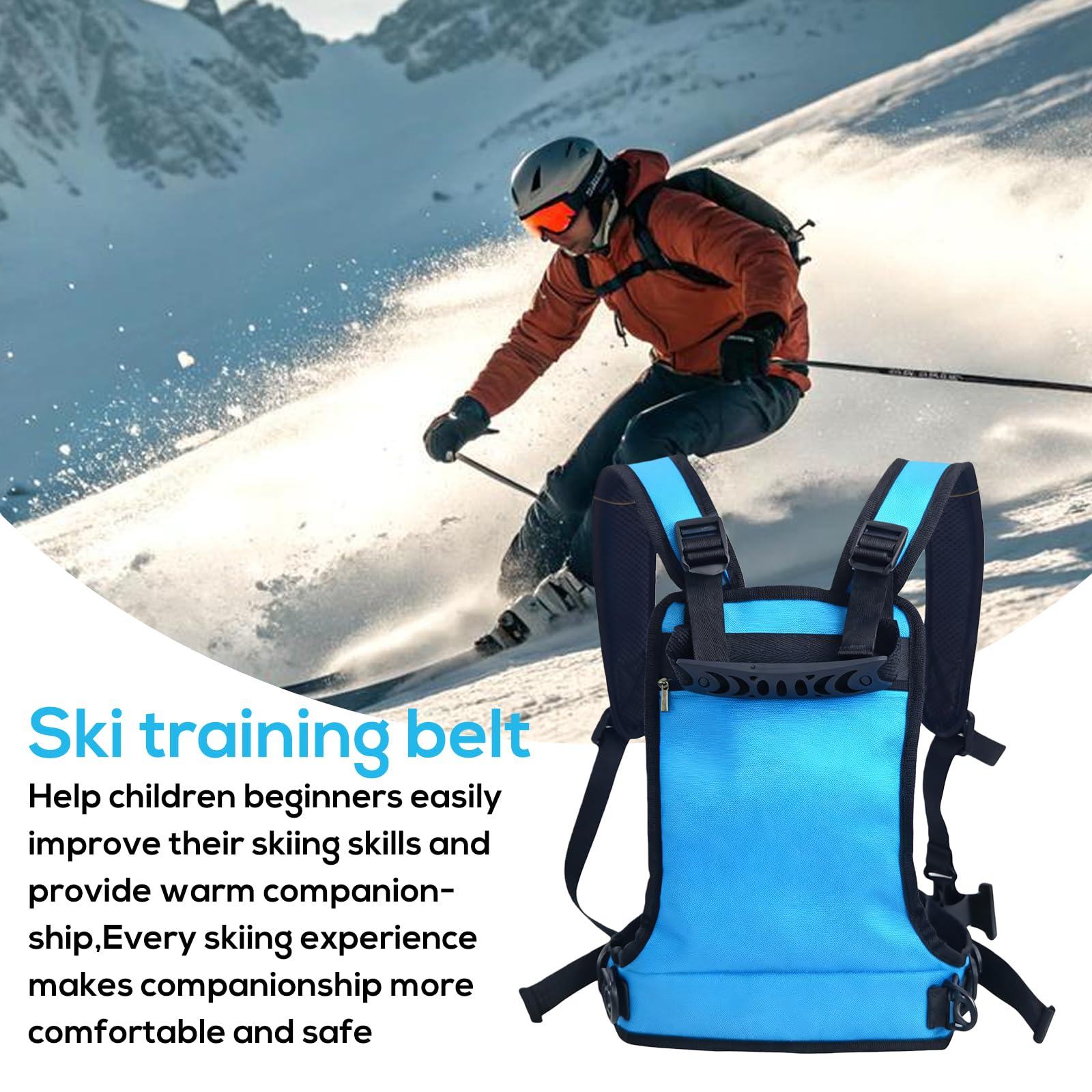Ski-Trainingsgurt, Ski- Und Snowboard-Trainingsgurt, Ski Harness, - Und Snowboard-Trainingsharnisch Mit Nylonschlaufe, Trainingsgeschirr Für Anfänger, Zum Fahren, Snowboarden(Blau)