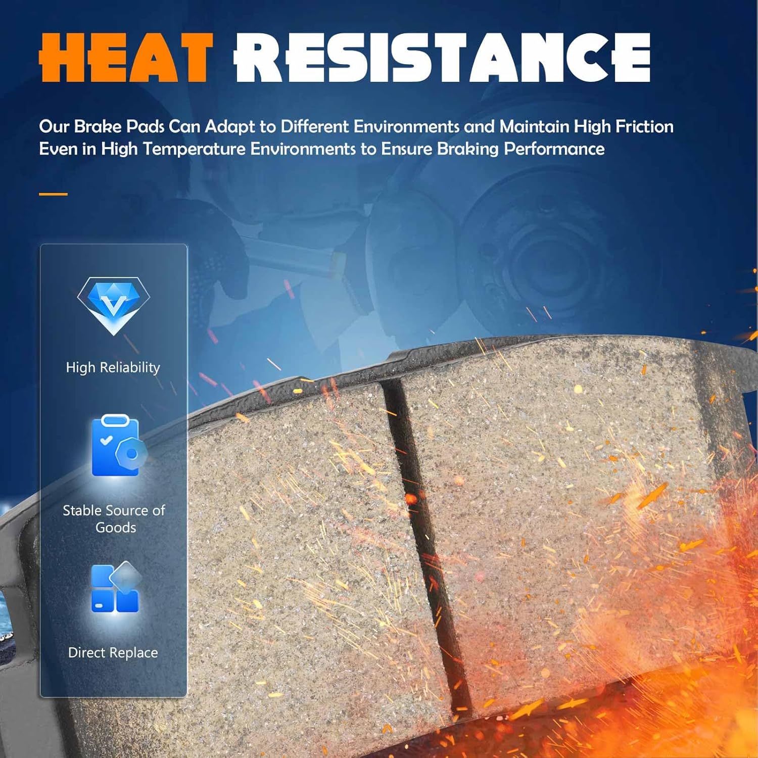 8PCS Rear Semi-Metallic & Front Ceramic Brake Pads Set Fit for Chevy Equinox 2010-2017 for GMC Terrain 2010 2011 2012 2013 2014 2015 2016 2017