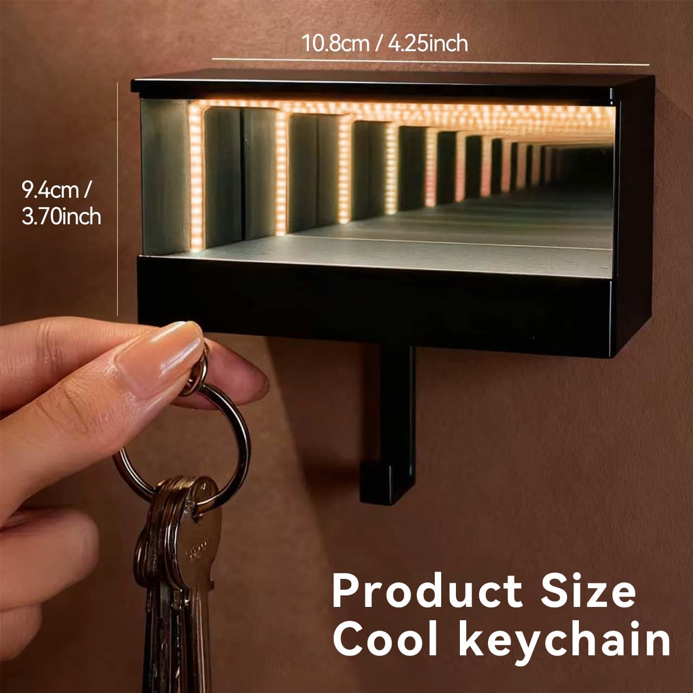 Infinity Garage Keychain Hanger- Magnetic Rechargeable Auto-Sensing LED Keychain Hanger, Key Holder for Wall - Easy Installation Key Rack for Entryway and Home Decor (2 Pcs)