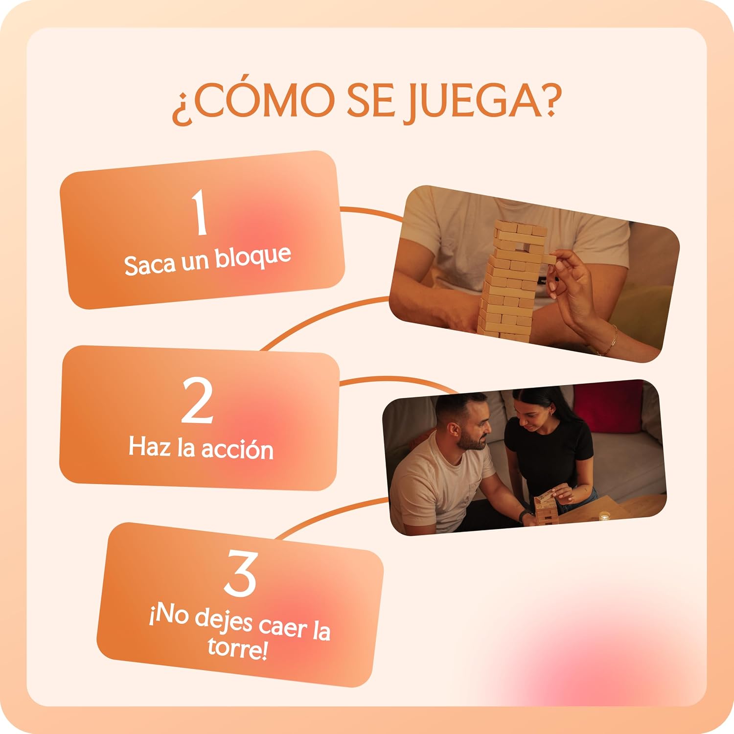 54 Sexys Spanish Blocks - Spiciest Tower for adults juegos en español para Adultos - Calientes - Relationships - Exciting, Pleasing & Funny Challenges - Date Night Couples Games - Valentine's Day