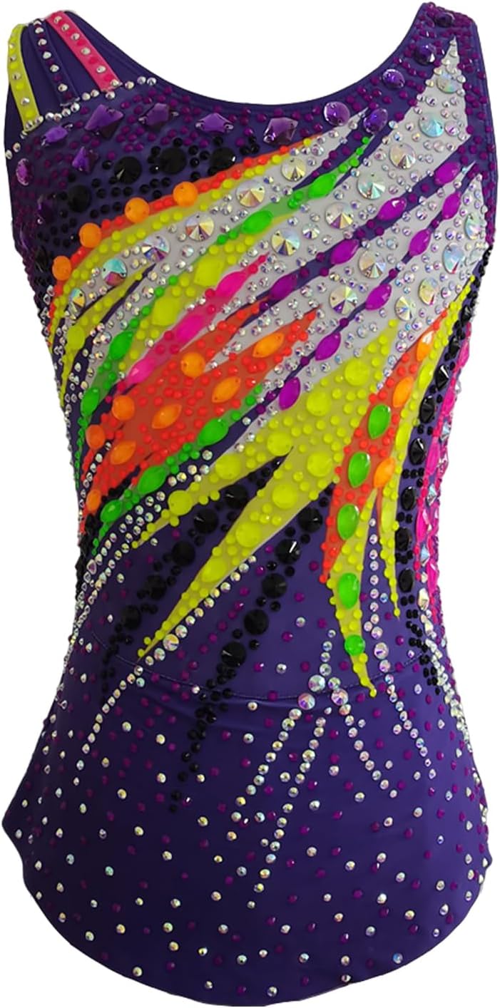 LIUHUO Rhythmic Gymnastics Leotards Costumes Deep Purple Women Girls Competition New Rules