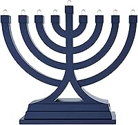 Vista 1 de Zion Judaica Menorá Mini de Hanukkah LED Operada con Batería o USB - Configuraciones de Luz Múltiples en Movimiento Hanukkiah para Decoraciones