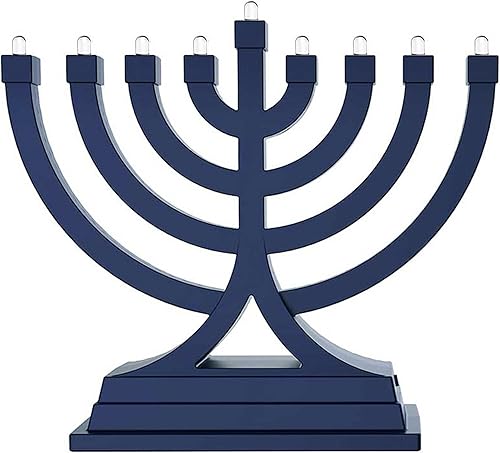 Zion Judaica Menorá Mini de Hanukkah LED Operada con Batería o USB - Configuraciones de Luz Múltiples en Movimiento Hanukkiah para Decoraciones de