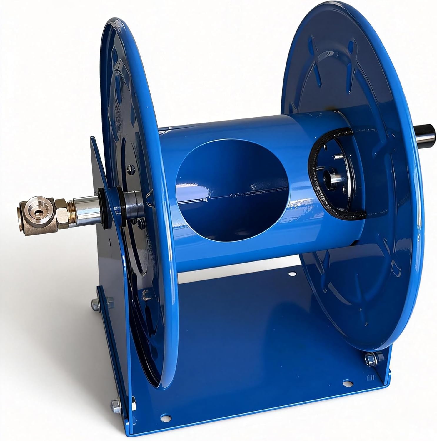 Pressure Washer Hose Reel 100FT x3/8”,Manual Power Washer Hose Reel with M22 14mm Fitting 4500PSI Heavy Duty Hose Reel, with No-Kink Full-Flow Brass Swivel & Mount, for Wall Van Trailer