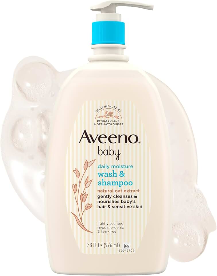 Aveeno Baby Daily Moisture Body Wash &amp; Shampoo with Oat Extract, 33 fl. oz ECOLOGO