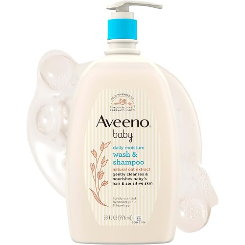 Aveeno Baby Daily Moisture Body Wash & Shampoo with Oat Extract, 33 fl. oz