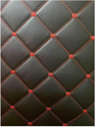 Diamond Quilted Foam Faux Leather Vinyl Fabric Upgraded Non Slip Backed DIY Automotive Headliner Furniture Upholstery Headboards Fabric 63" WideBlack,1.6x5m