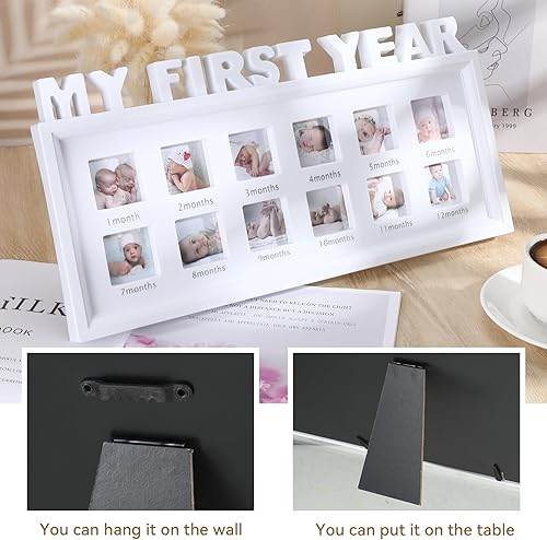 Miniatura 3 de Thyle My First Year - Marco de fotos para bebé recién nacido, marco de fotos de hitos mensuales de primer año, marco de fotos para bebé de 12 meses,