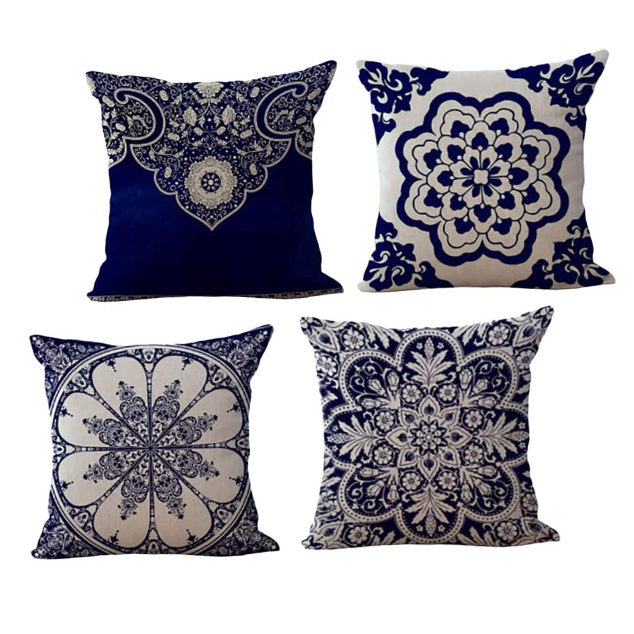 Housses de coussin floral chinoiserie faciles à enfiler pour votre salon