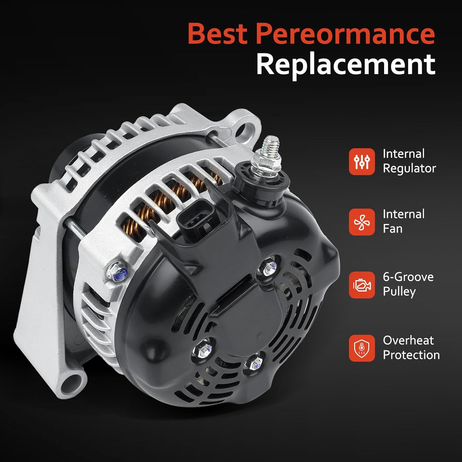 NEW Alternator 150 AMP for 2014-2019 Chevy Silverado 1500 2500 3500 Suburban,2014-2019 GMC Sierra 1500 2500 3500,Chevrolet Tahoe 2015-2019,15-19 Yukon 4.3 5.3 6.0 6.2 6.6L 22747894 84143543 14007N