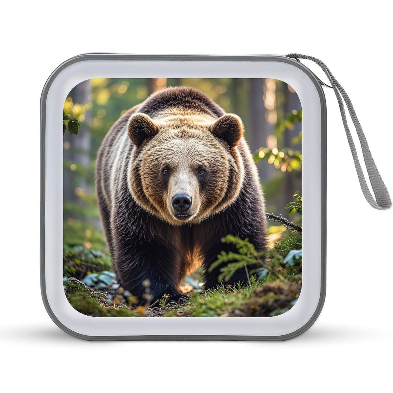 LZQPOEAS Bear CD Case DVD Case Holder Wallet 40 Capacity Hard Plastic CD/DVD Portable Storage Binder Zipper DVD Disc Cases CD Storage Organizer Holder for Car Home Office