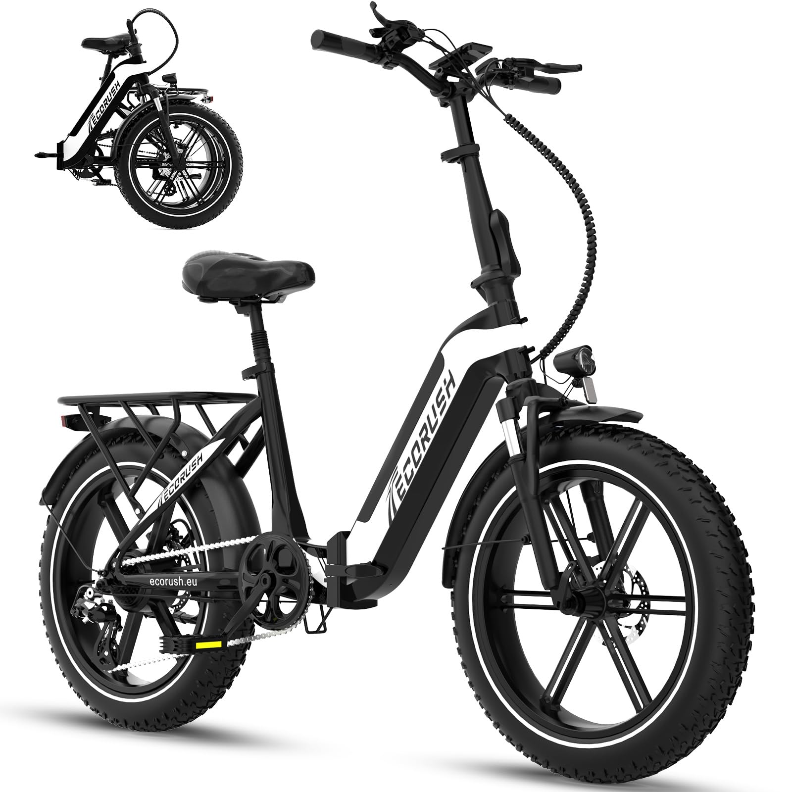 ECO R2 E-Bike Klapprad – 20×4,0 Zoll Fat Tire, 250W Motor, 48V 499Wh Akku, 7-Gang, LCD-Display, 25 Km/h – Für Herren & Damen